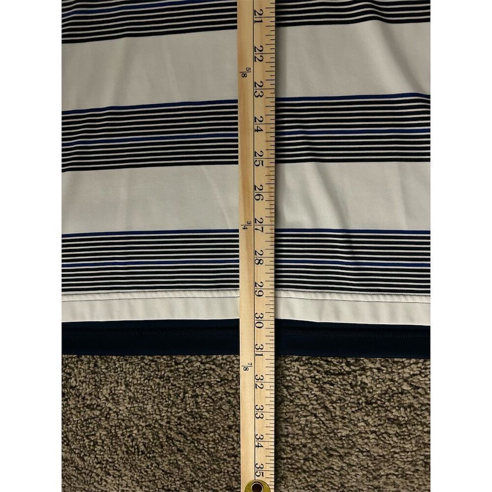 Adidas Men's XL Striped Golf Polo Shirt White/Navy Short Sleeve Casual - Picture 4 of 4